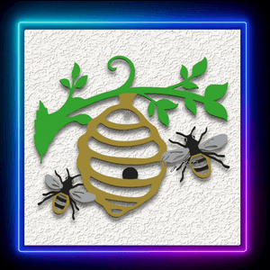 Painted Beehive Wall Art Home Decor