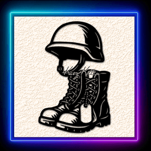 Army Soldier Uniform Boots Wall Art Home Decor 