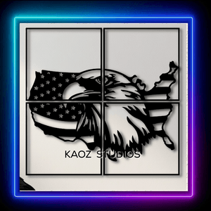 Giant 2 Foot Eagle USA Flag Wall Art – Any Printer