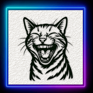 Laughing Kitty Cat Wall Art Home Decor