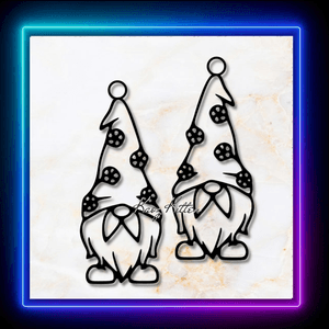 Garden Gnome with Flower Hat Earrings Pair