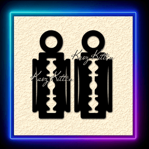 Black Razor Blade Earrings Silhouettes