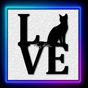 Cat Love Sign I Love Cats Wall Art Home Decor