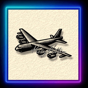 Airplane Flying Soaring in Sky Wall Art Home Decor