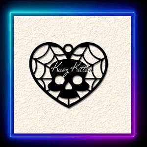 Skull Web Heart Charm Keychain Earring