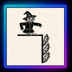 Halloween Scarecrow Corn Spooky Wall Art Home Decor Door Topper