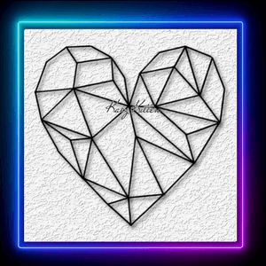 Origami Heart Geometric Wall Art Home Decor