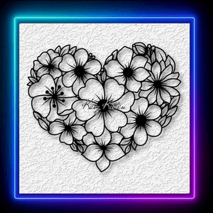 Heart Made of Flowers Garden Wall Art Home Decor