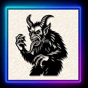 Evil Santa Krampus Horns Christmas Wall Art Home Decor
