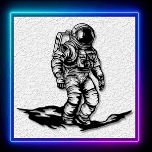 Astronaut Walking on the Moon Spaceman Wall Art Home Decor