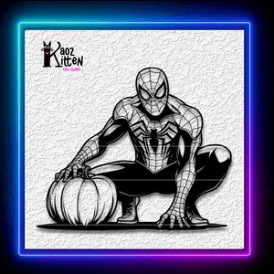 Spiderman Halloween Wall Art Spidey Autumn Decor With Pumpkin Wall Art Home Decor