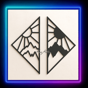 Sunrise Sunset 2 Panels Wall Art Day and Night Home Decor