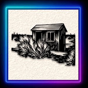 Old Ghost Town House Halloween Wall Art Home Decor