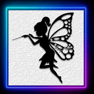 Forest Fairy with Wand Wall Art Magical Garden Fairie Home Decor