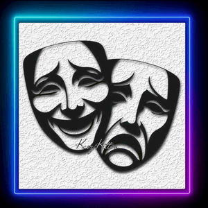 Theater Masks Faces Tragedy and Comedy Original Wall Art Home Decor