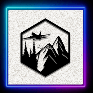 Airplane Mountains Wall Art Home Decor