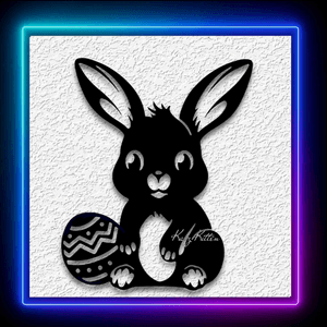 Bunny with Easter Egg Wall Art Easter Rabbit Home Decor