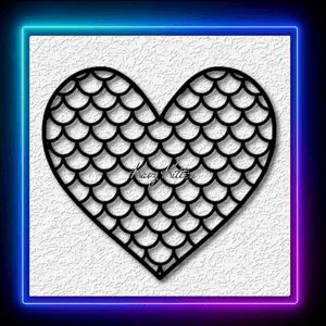 Mermaid Scales Heart Dragon Scale Wall Art Home Decor