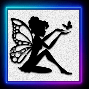 Garden Fairy with Butterfly Wall Art Forest Fairie Home Decor