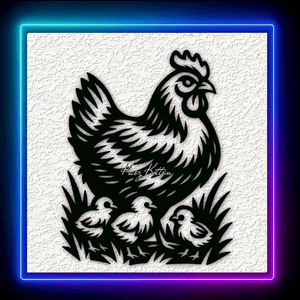 Chicken Hen Chicks 3 Wall Art Home Decor