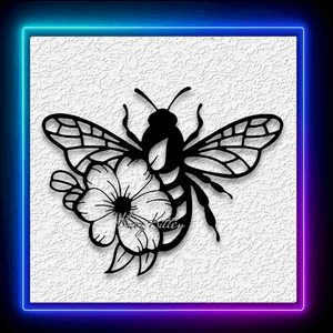 Honeybee Flower Wall Art Garden Insect Home Decor