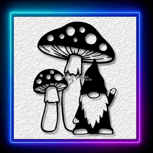 Garden Gnome Mushrooms Toadstool Wall Art Home Decor