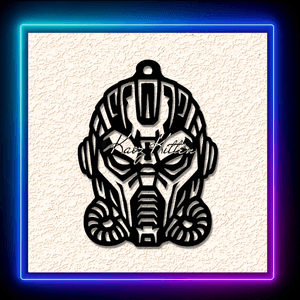 Robotic Helmet Transform Keychain Earring