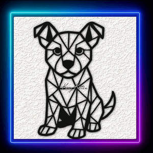 Geometric Puppy Dog Wall Art Home Decor
