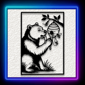 Framed Bear Wall Art Honeybee Home Decor