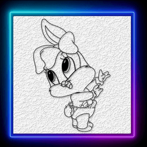 Baby Lola Bunny Rabbit Wall Art Looney Tunes Home Decor Fanart