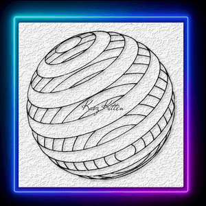 Ribbon Sphere Optical Illusion Globe Wall Art Home Decor