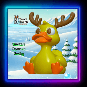 Antler Duckie Christmas Rubber Ducky Santa’s Duck Figurine
