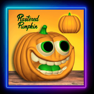 Plastered Pumpkin Figurine Funny Holiday Veggie Decor