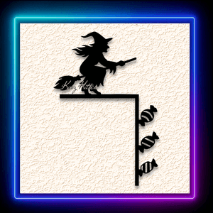 Witch Halloween Door Topper Candy Wall Art Home Decor