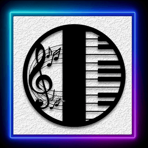 Round Piano Keyboard Music Wall Art Musician Band Home Decor