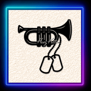 Military Trumpet Dog Tags Wall Art Home Decor