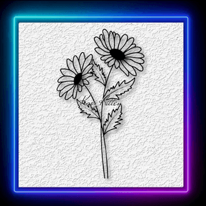 Two Long Stem Sunflowers Flower Garden Wall Art Home Decor