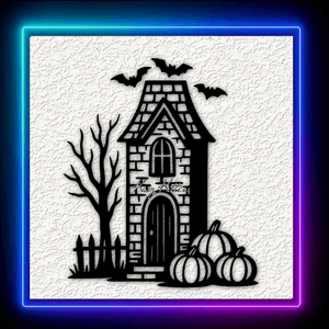 Haunted House Bats Wall Art Home Decor