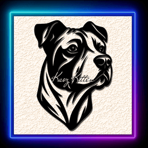 Pitbull Dog Portrait Wall Art Home Decor