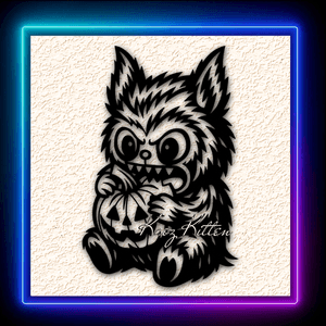 Halloween Labubu Pumpkin Monster Wall Art Home Decor