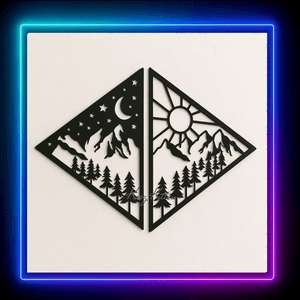 Night and Day Panels Wall Art Nature Scene Home Decor