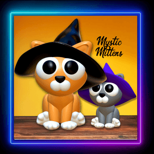 Witchy Kitty Figurine Halloween Kitten in Witch Hat Decor