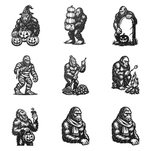 Festive Holiday Sasquatch SVG Bundle