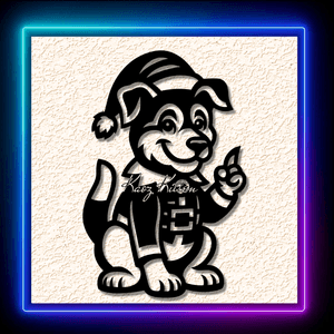 Santas Little Helper Pup Wall Art Home Decor