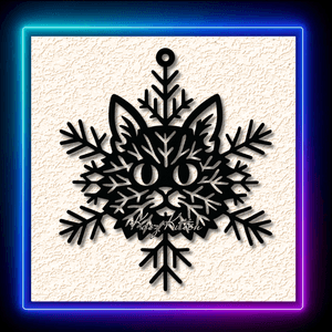 Snowflake Cat Christmas Tree Ornament Pendant