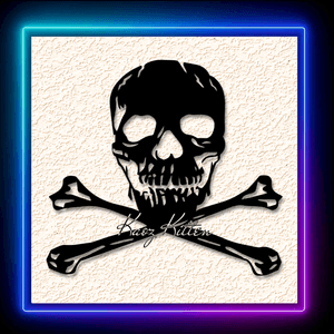 Realistic Skull And Crossbones Wall Art Home Decor