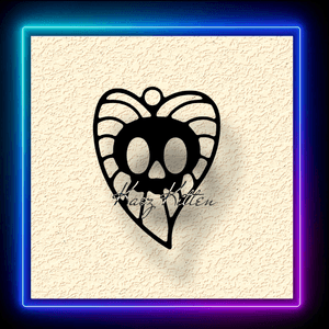 Unique Skull Heart Necklace Keychain Earring