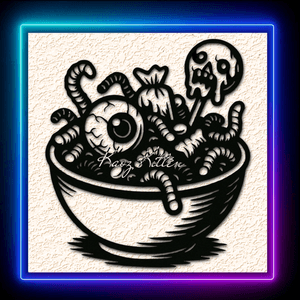 Spooky Trick-Or-Treat Candy Bowl Wall Art Home Decor