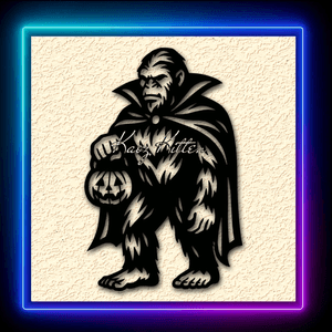 Vampire Sasquatch Jack-o-Lantern Wall Art Home Decor 
