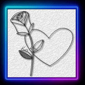 Rose and Heart Valentines Day Wall Art Home Decor